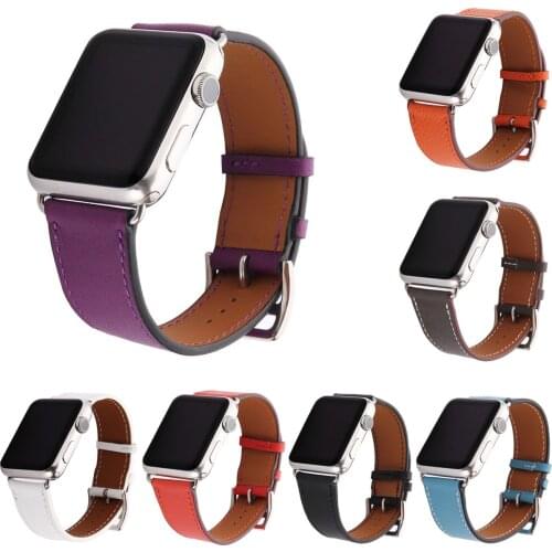 DAHASE Litchi Genuine Leather Band for Apple Watch Series 4 3 2 1 Strap for iWatch Classic Watchband 40mm 44mm 42mm 38mm