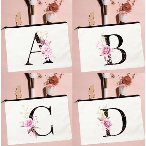 Letter Printed Multifunction Women Travel Storage Pouch Toiletries Organizer Cosmetic Bag Female MakeUp Cases Student Pencil Bag