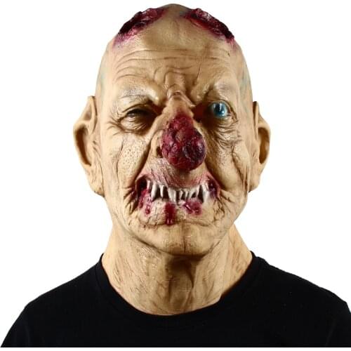 Horror Mask Goblins Big Red Nose Creepy Halloween Costume Party Cosplay Props Scary Latex Clown Mask