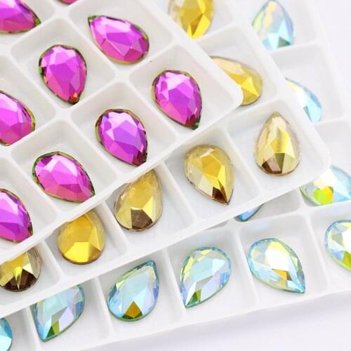 3 Sizes Drop Flatback DIY Nail Art Crystal Rhinestones Sparkly K9 Loose Rhinestones Crystal Strass Glue on Nails Garment Crafts