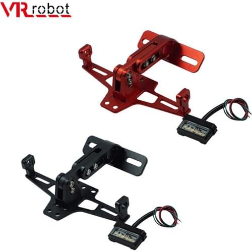 VR robot CNC Universal Motorcycle License Number Plate Frame Holder Bracket With Light Motorcycle Modification Accessories