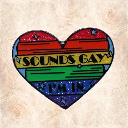 Pride Gay flag rainbow LGBT Parade Queer heart shaped enamel pin Marriage Equality Lesbian brooch