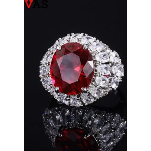 OEVAS 100% 925 Sterling Silver 12*14mm Ruby Sapphire High Carbon Diamond Rings For Women Sprkling Wedding Party Fine Jewelry