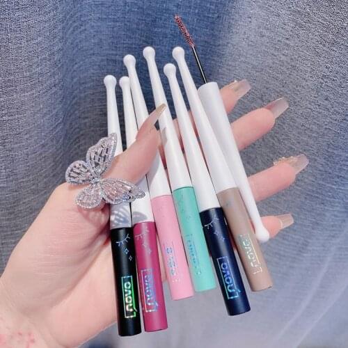 1+1 Colorful Curly 3D Mini-brush Mascara Thick Lengthening Eyelash Waterproof Long Lasting Smooth Eyelash Setting Cream Makeup