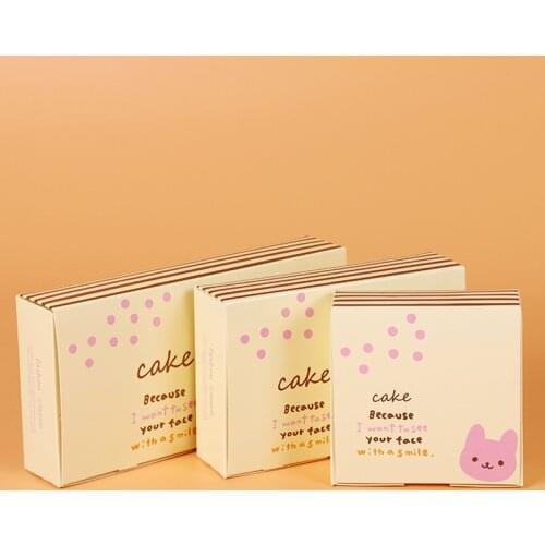 100 pcs cake paper box for wedding Party Yellow bear kraft Paper box food packaging sweety candy cookies gift packaging supplier