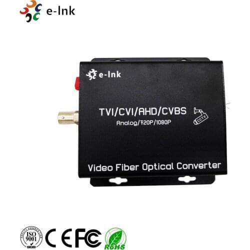 1Ch AHD TVI CVI to fiber Transceiver with RS485 data for 1080P PTZ camera