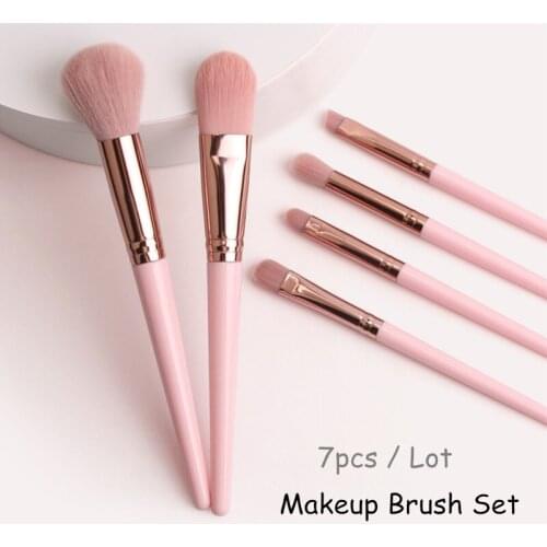 7Pcs Pro Makeup Face Brushes Set Cosmetic Foundation Powder Blush Eye Shadow Lip Blend Make Up Brush Tool Kit brochas Maquiagem