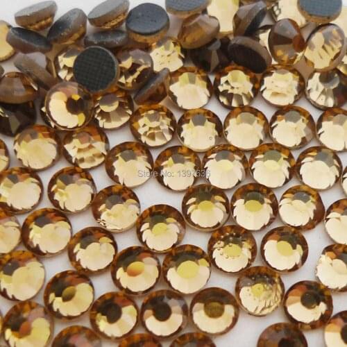 AAA+ SS6~SS30 Colorado Topaz DMC Hot Fix Crystal Rhinestones flatback Iron-on loose nail hat garment phone decorations