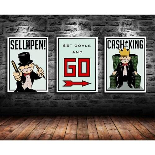 Alec Monopolys Multi Spell Cartoon Graffiti Art , Painting Canvas Modern Art Decorative Wall Pictures Home Decor