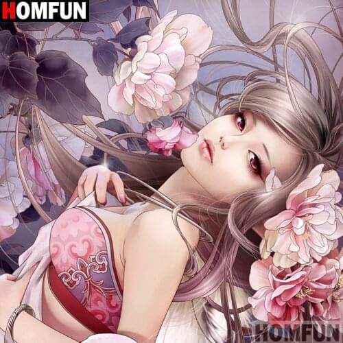 HOMFUN Full Square/Round Drill 5D DIY Diamond Painting "Cartoon beauty" 3D Embroidery Cross Stitch 5D Home Decor Gift A15257