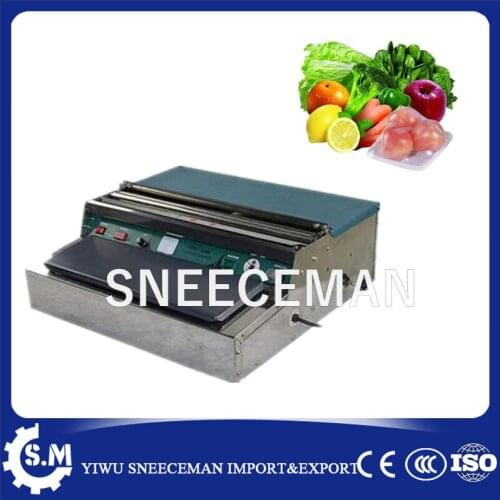 Automatic cling film tray meat vegetable packaging machine
