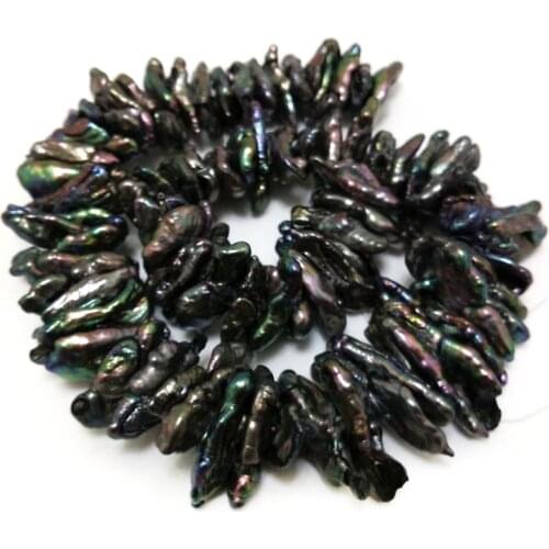 16 inches 20-30 mm Black Centre Drilled Large Flat Baroque Keshi Pearl Loose Strand