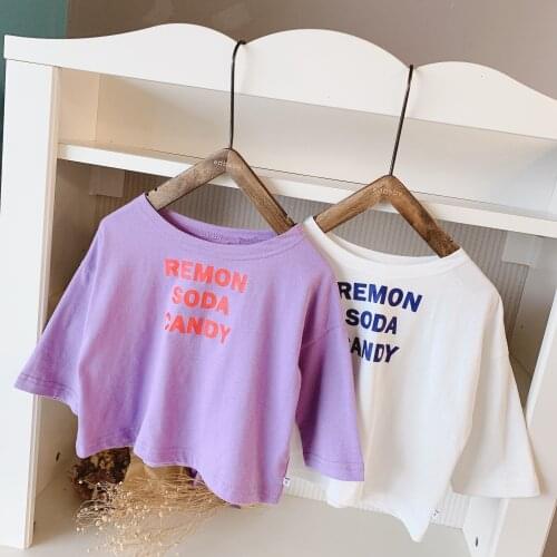 Kids Clothing T-shirts Casual Cotton Letter Tops for Girls Toddler Baby Clothes Fashion Korean Boys Shirts Autumn Child Tees New