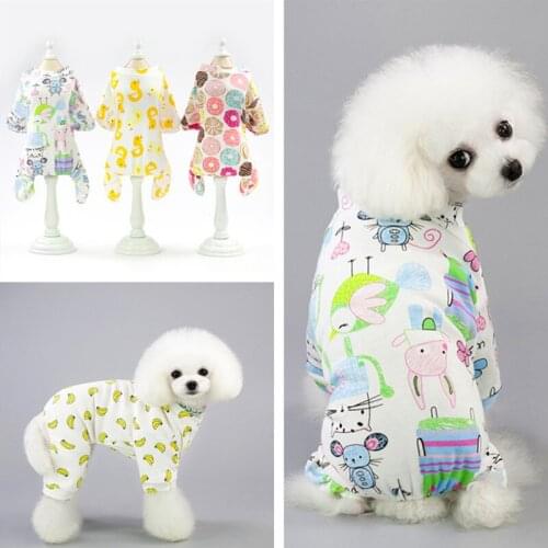 Home Wear Dog Pajamas Pet Clothing Pet Supplies New Cartoon Casual Fruit Pattern Home Spring / Summer 2019 Cotton Qianyi