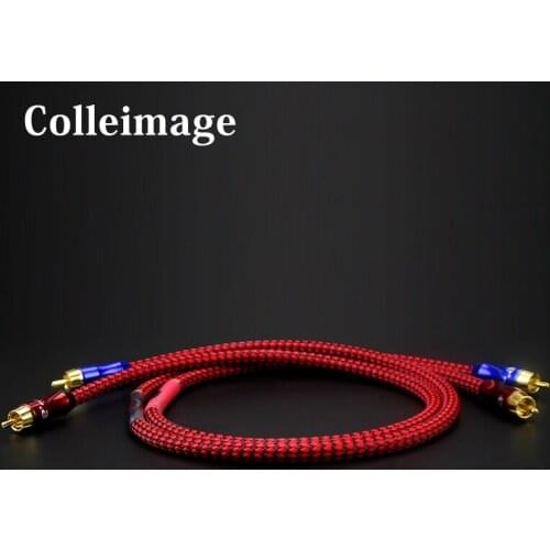 Colleimage Hifi RCA Cable Hi-end CD Amplifier Interconnect 2RCA to 2RCA Male Audio Cable