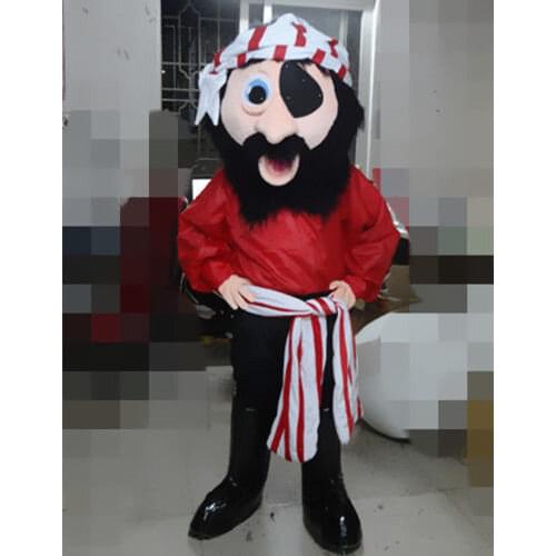 Performance One-Eyed Pirat Mascot Costume Party Parade Fancy Dress Adult Cosplay Mascot