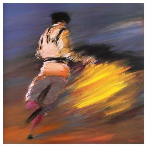 Oil on canvas spanish Matador oil painting textured knife painting for room