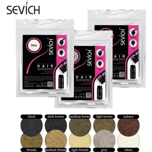 Sevich 10 Color 50g Keratin Hair Building Fiber Hair Treatment Product Hair Fibers Powder Thickening Extension Hair In Seconds
