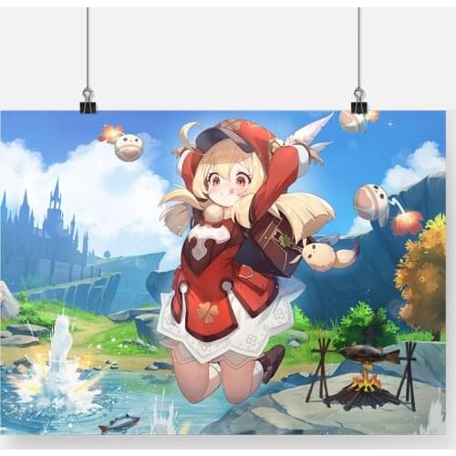 Klee Cute Genshin Impact Funart Decoration Prints Home Decor Canvas Dorm Living Room Bedroom Painting Wall Art Poster