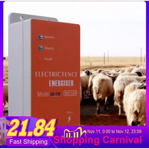 Electric Fence 5KM 10KM 20KM Alarm Energizer Charger Controller Animal Sheep Horse Cattle Poultry Shepherd Farm Fencing