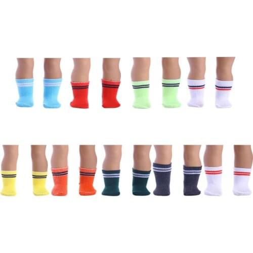 New Pattern Fashion Colorful Socks Fit 18 Inch American&43cm Baby New Born Doll Clothes Accessories Girls' Toys