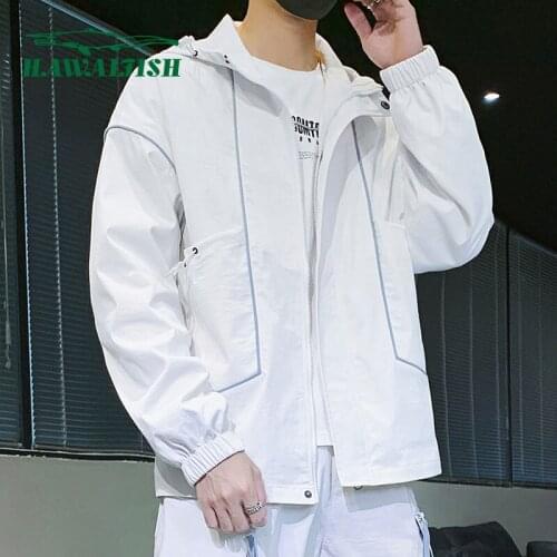 Hawaifish brand mens jacket new spring and autumn Korean style Workwear student hooded motorcycle hot sale casaco masculino