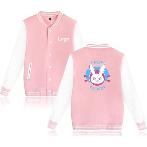 New Overwatches baseball uniform OW DV.a long sleeve jacket high quality hoody Sweatshirt Dva Cosplay Halloween Costume Couple