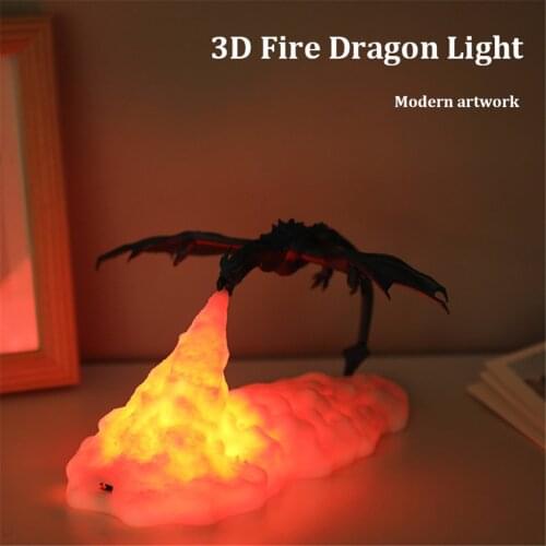2020 Newest 3D Printed LED Dragon Lamps As Night Light For Home Hot Sale Than Moon Lamp Night Lamp Best Gifts For Kids