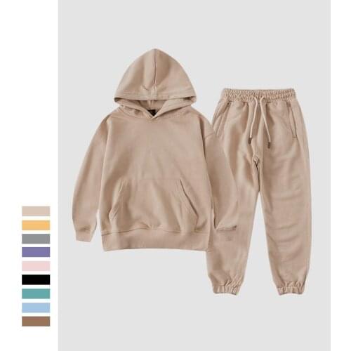 New Arrival Kids Boys Outfits Jogger Set Spring Autumn Sportswear Hoodies Teenage School Uniforms Student Solid Color Tracksuits