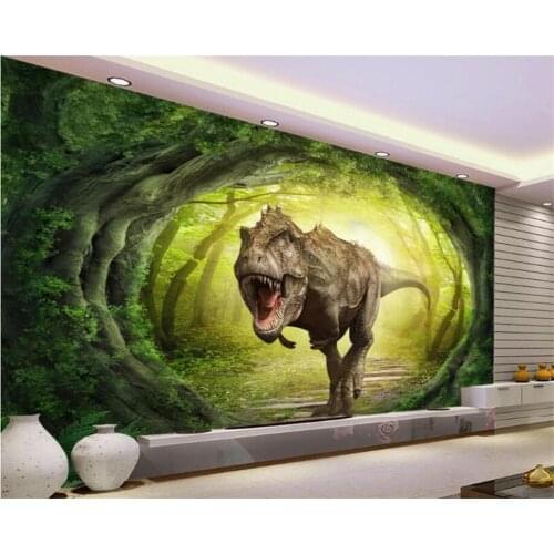 Beibehang papel de parede custom modern fashion wallpaper 3D dinosaur children room background wallpaper home decoration behang