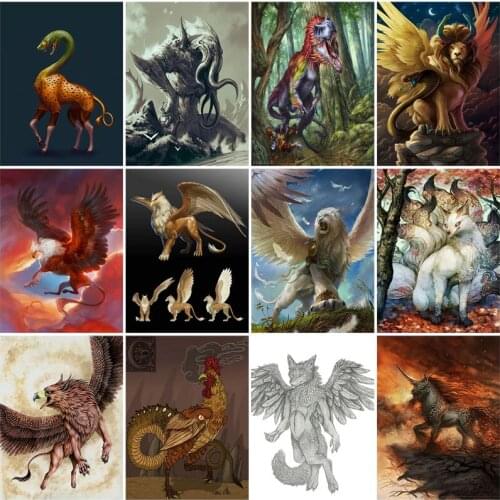 Full Round Diamond Embroidery Mythical Beast 5D Diamond Painting Diy Cross Stitch Rhinestone Mosaic Picture Handmade Products