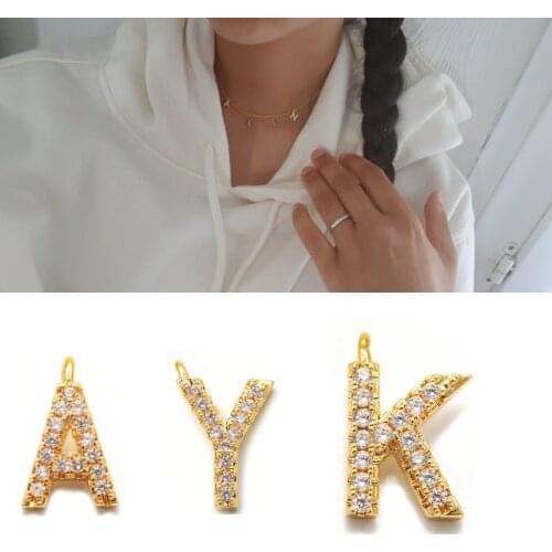 Custom Letters Name Necklace 6mm For Women Girl Personalized Zircon Charms Copper CZ Stone Pendant Plain Chain цепь Mothers Day