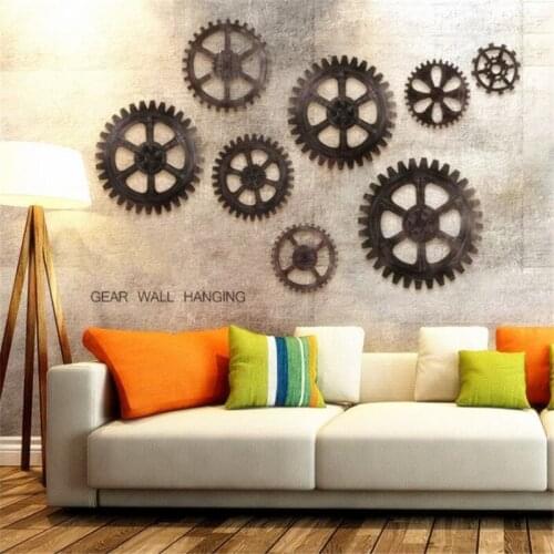 Retro Industrial Style Handmade Wooden Crafts Accessory Home Decoration Scrapbooks DIY Mix Wheel Gear Ornaments