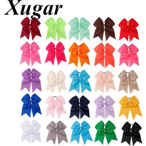 25 Colors Big Ribbon Bows With Elastic Hair Bands For Kids Girls Ponytail Candy Color Bowknot Hair Ropes Ties Hair Accessories