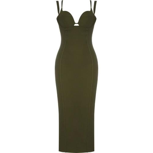 Sexy Bandage Dress Women Summer Nice New Spaghetti Strap Bodycon Party Club V Neck Ladies Clothes