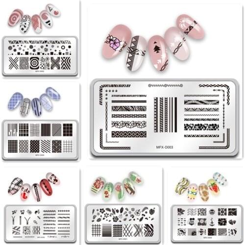 MiFanXi Nail Stamping Plates Portrait Flower Nail Art Board Template Steel Geometric Printing Stencil Fashion Power