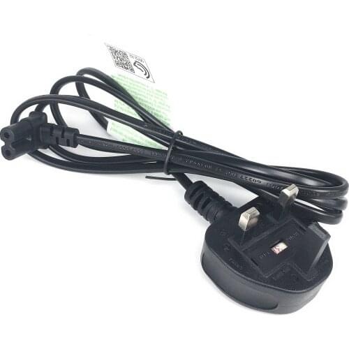 Upward Downward Angled C7 Firgure 8 Power Replacement Cord for LED LCD TV Monitor, UK British Plug to IEC C7 Power Cable 1.5m