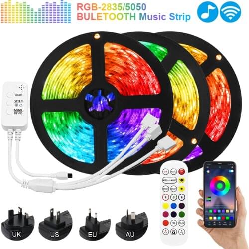 Bluetooth LED Strip Lights 20M RGB 5050 SMD Flexible Ribbon Waterproof RGB LED Lighting 5M 10M Tape Diode DC 12V Control IP65