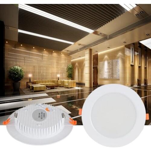 LED Recessed Downlights 6W 9W 12W 15W Warn Cold White Round Down Lamps Spotlight Indoor Ceiling Panel Lighting AC85~265V