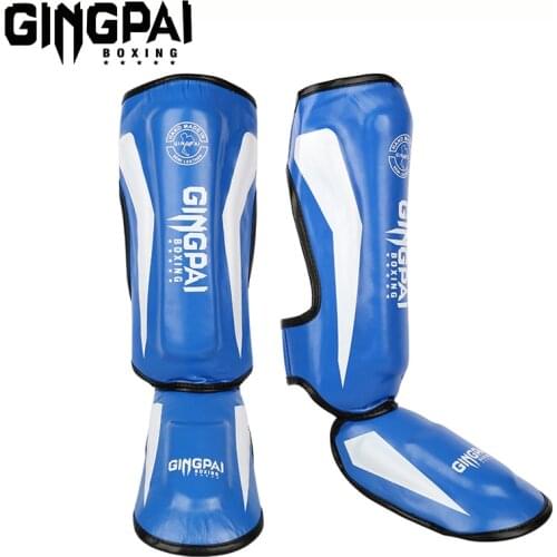 Thicker Boxing Shin Guards PU Leather Protection Leggings Equipment Martial Arts Muay Thai Leg Taekwondo Ankle Protectors