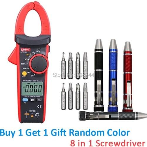UNI-T UT216A Digital Clamp Multimeters 600A True RMS Auto Range Non-contact NCV Data Hold Volt Ohm Current Tester LCD Backlight