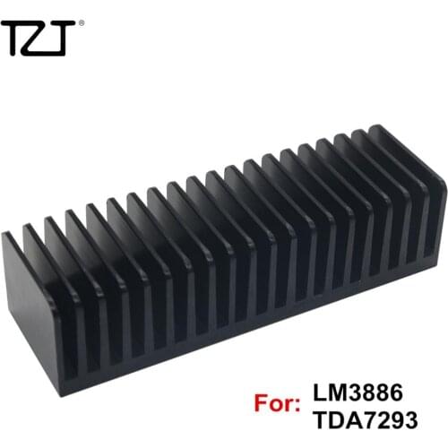 TZT LM3886 TDA7293 Amplifier Black Aluminum Radiator 155mm*40mm*50mm