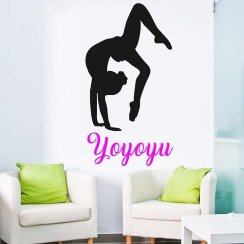 YOYOYU Ballerina decal-Vinyl wall decal-Personalized decal-12 font kids room wall stickers home decor dance sticker J889