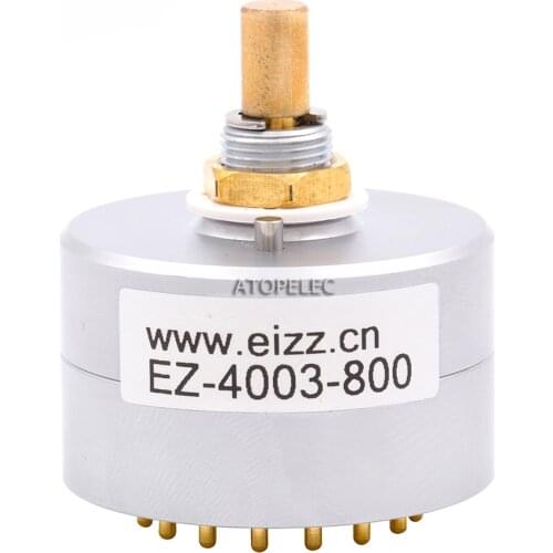 1pc EIZZ 3 Way 4 Positions Rotary Switch Signal Source Selector Aluminum Shielded 16 Gold Plated Copper Pins Hifi Audio AMP