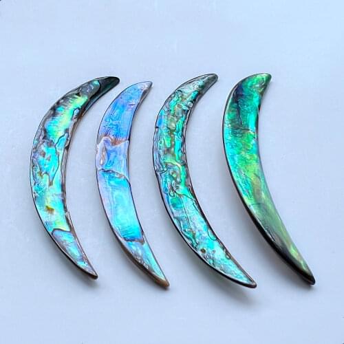 50pcs/lot 68m-74mm Natural Long Moon abalone Mother of Pearl shell for DIY Jewelry Big Size Moon abalone MOP Pearl shell Beads
