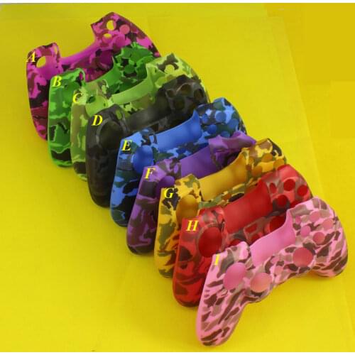 10PCS/lot Camouflage Blue,Green,Dark Green ,Red, Purple Silicone Skin Protective case cover for PS4 Controller