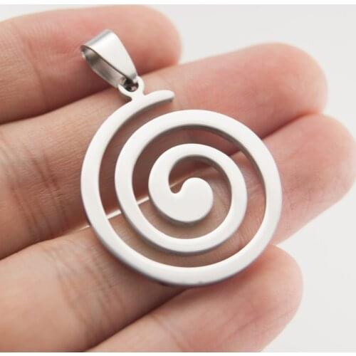 100% Stainless Steel Spiral Charm Metal Helix Espiral Necklaces & Pendants Chain For Men High Polished Wholesale 20pcs