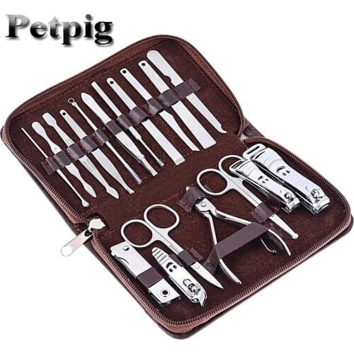 18PCS High-grade Nail Combination Tool Portable Complete Set Nail Clipper Tool Pedicure Tool Beauty Salon Tool