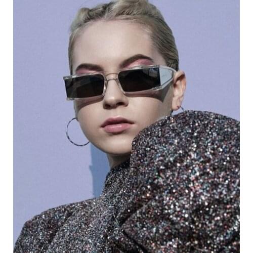 2020 Fashion Small Steam Punk Sunglasses Men Women New Personality Irregular Square Ladies Vintage Rectangle Eyeglasses UV400