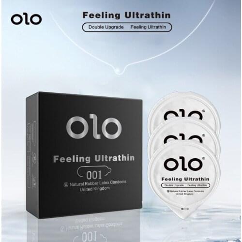 OLO 3 PCS 001 Ultra-Thin Condom Hyaluronic Acid Condom Pro-Thin Sexy Skin Feel Without Condom Sex